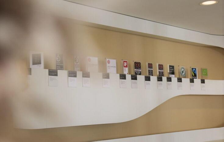 Our awards lined up at the company headquarters